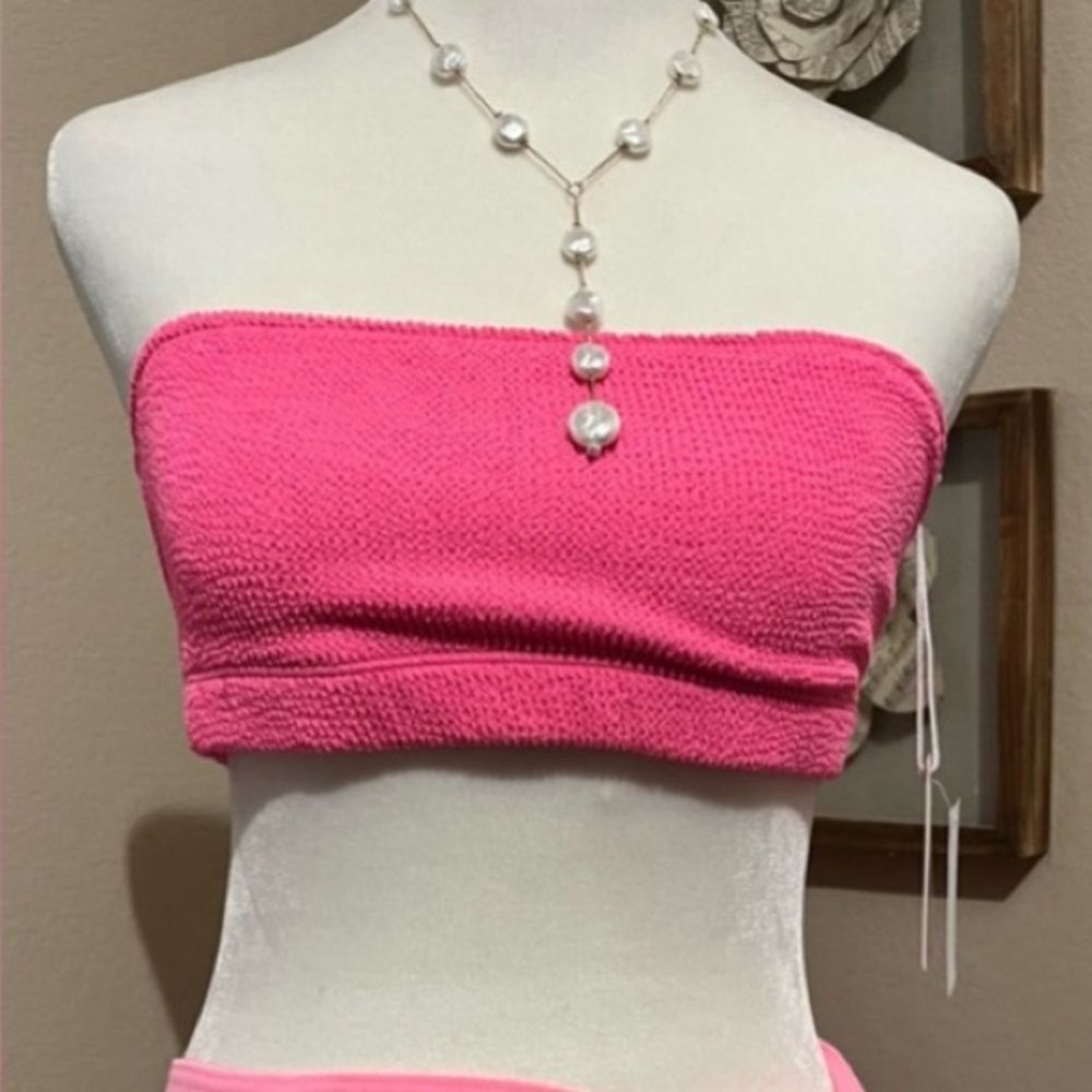 Good American L/XL Size 3/4 Pink Better Bandeau Top Always Fits Pink Top NWT
